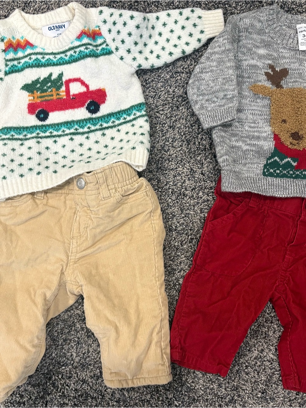 Carter’s and Old Navy Christmas Sweater sets for baby